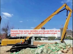 Excavadora brazo de demolición de tres secciones Hyundai R225 se puede personalizar 25T-45T proyecto de demolición de edificios de gran altura Q355B