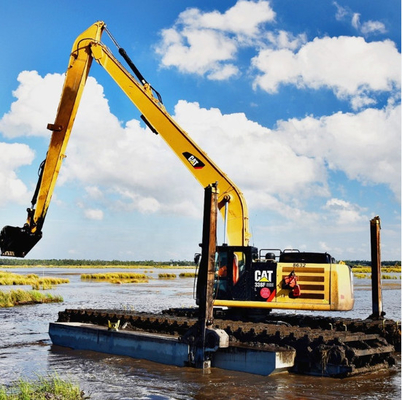 Auge largo amarillo del alcance 14 metros para el excavador de limpieza del río