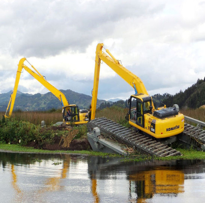 Excavador anfibio Long Reach el 14M, brazo articulado largo CAT320 que cava el río