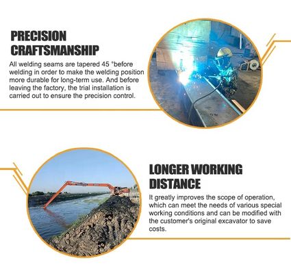 Excavadora mini larga de 22 m a prueba de óxido con brazo largo para Komatsu Hitachi  Etc.