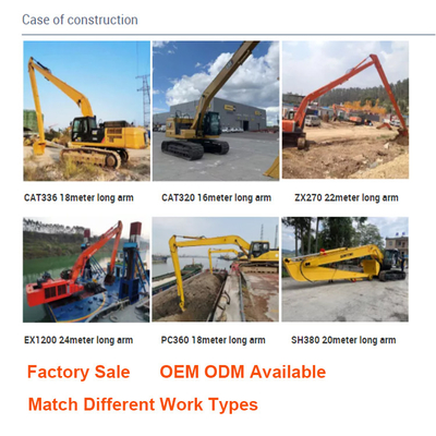 20-250ton excavador Long Arm 12 16 24 30M For Zoomlion Hitachi KOMATSU CAT