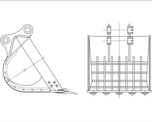 Excavador esquelético Bucket, 2-15 Ton Backhoe Attachments de SY60 307 PC58