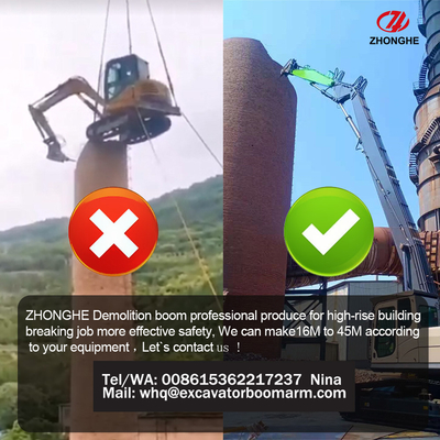 Mini Excavadora Boom de demolición de largo alcance Para ZX60 PC120 CAT316 excavadora de demolición de alto alcance excavadora de demolición