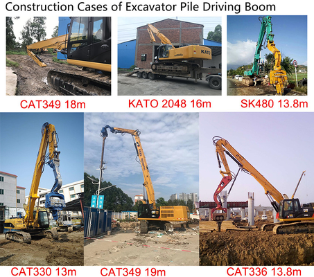 Tiempo de producción rápido por encargo 21 metros de pila de excavador Pile Driving Arm de la fundación