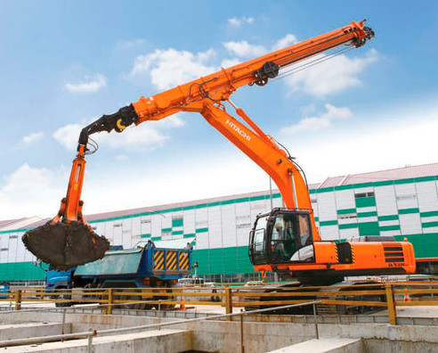 Pluma telescópica de tres secciones, bomba de hormigón, excavadora, pluma de largo alcance para CAT Hitachi Kobelco