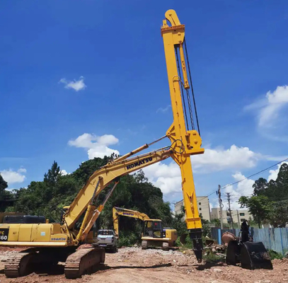 Pluma telescópica de tres secciones, bomba de hormigón, excavadora, pluma de largo alcance para CAT Hitachi Kobelco