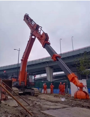 Excavadora roja de 20 toneladas Excavadora de brazos telescópicos Tres secciones Excavadora telescópico Boom para Hitachi Komatsu Cat