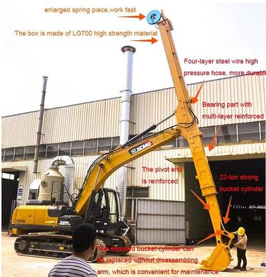 20T brazo durable del excavador el 14M Telescopic Boom Telescopic para el gato de ZX200 HITACHI