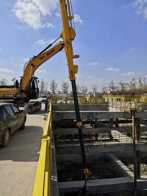 Pluma telescópica de tres secciones, bomba de hormigón, excavadora, pluma de largo alcance para CAT Hitachi Kobelco