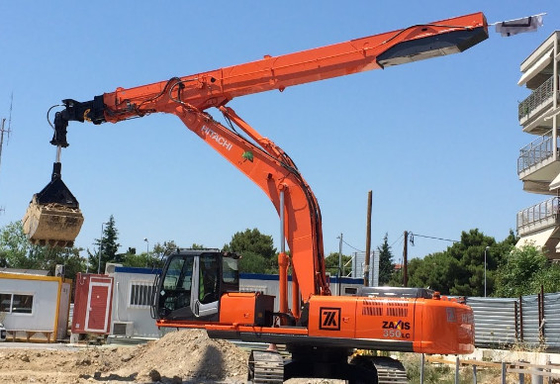 Excavadora roja de 20 toneladas Excavadora de brazos telescópicos Tres secciones Excavadora telescópico Boom para Hitachi Komatsu Cat