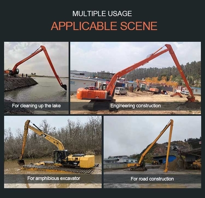 Excavadora de largo alcance personalizada, OEM ODM 8-30 metros de brazo extendido de la proa para CAT Hitachi 6-120 toneladas Excavadora de brazos largos