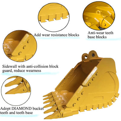Cubo para excavadora cubo de roca para gato hitachi komatsu