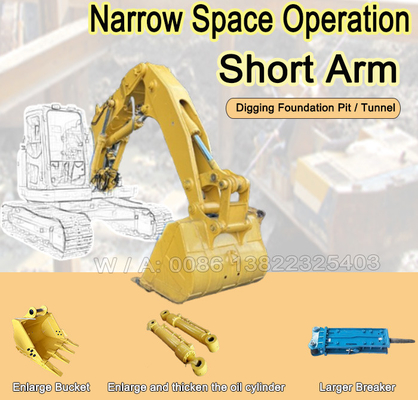 Cat Hitachi Komatsu Excavadora Túneles Boom excavadora acortar brazo excavadora acortar boom brazo excavadora boom y brazo excavador boom brazo de corto alcance boom