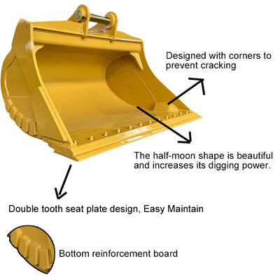 Vida útil más larga Gato Komatsu Hitachi Excavadora Lodo Cubo