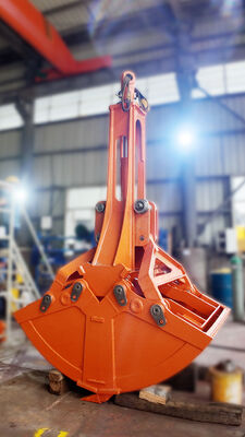 Cubo de caparazón de cilindro único de trabajo pesado, cubo de caparazón de excavadora para construcción, minería y manipulación de materiales a granel
