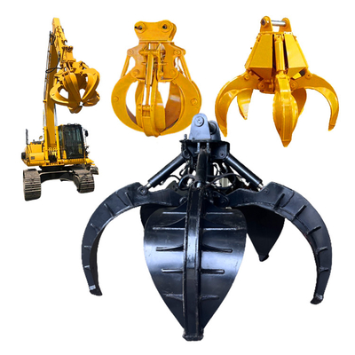 Gancho agarrador hidráulico de la roca de 5 fingeres para 20-24 Ton Excavators, 1 CBM, 1200 KILOGRAMOS