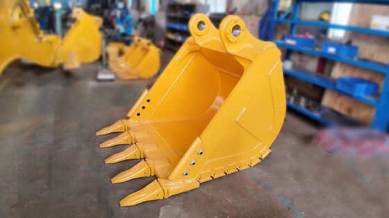 Cubo de excavadora reforzado Q355B NM400 de alta resistencia con dientes de tigre para minería